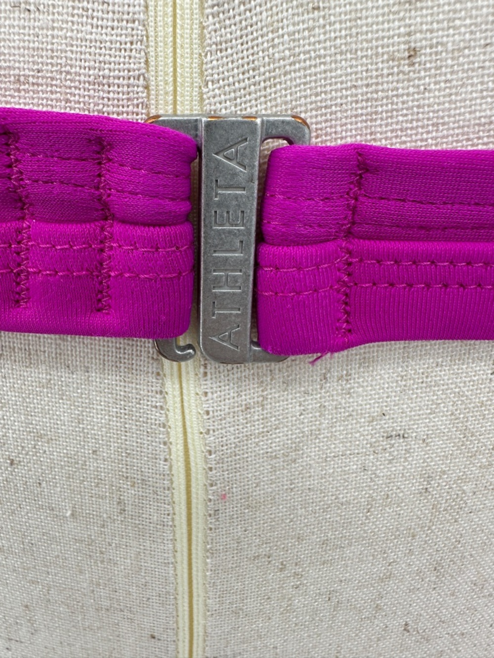 Athleta 40B/C Smocked PINK Bikini Top 153151 Solid Swim - Picture 5 of 10